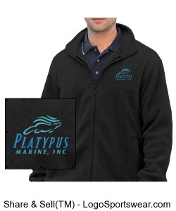 Mens Platypus Marine Fleece Full Zip Jacket Design Zoom